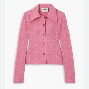 NANUSHKA Lotte seersucker textured pink shirt